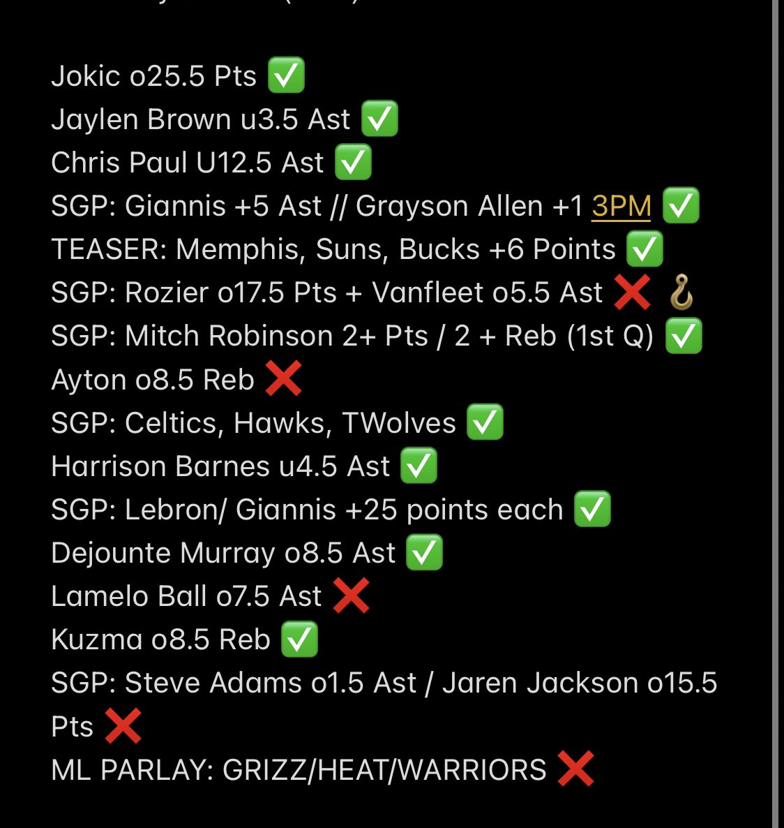 AndysAnalysis's tweet image. February so far! Let’s keep it rolling (13-6) #sportsbetting #nba #props #GamblingTwitter