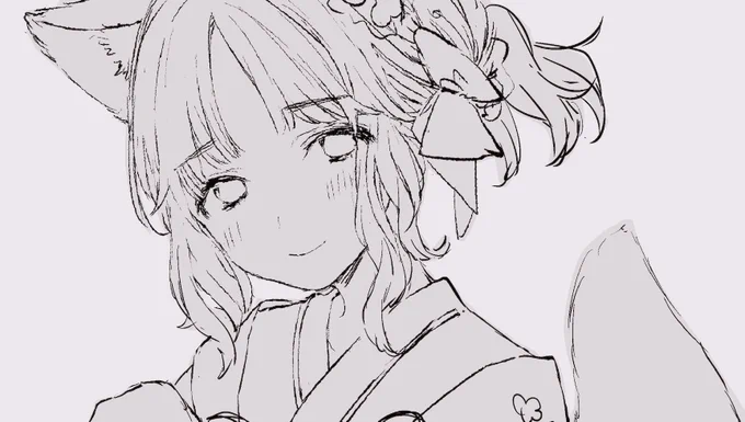 skebの絵を進めてます 