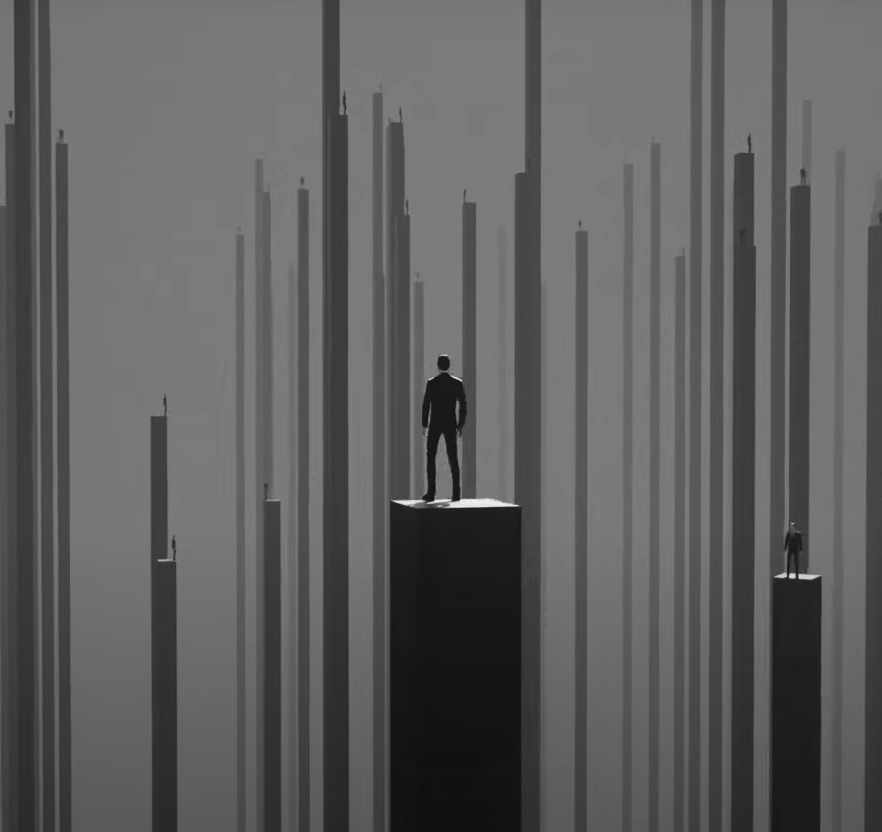 RollingStone's tweet photo. Watch Tears for Fears’ new music video for “Break the Man,” which follows identical, black suit-sporting men as they go about their lives mindlessly walking through a labyrinth https://t.co/SpAwDPo13C https://t.co/avHb7tG3qe