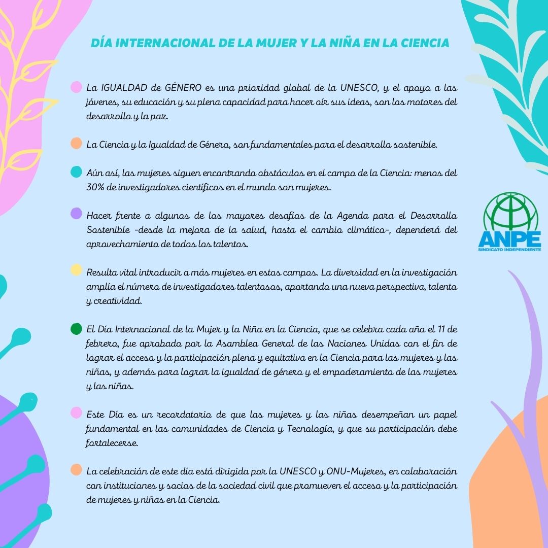 DÍA INTERNACIONAL DE LA MUJER Y LA NIÑA EN LA CIENCIA 🎈🎉👏👌 👩👩🏻‍🦱🧑👧🏻🔬⚗️🧬🖥️📹📡🔭🩺💊🧫⚙️🗜️💽

Lee la noticia completa en:
anpecomunidadvalenciana.es/notices/163956/