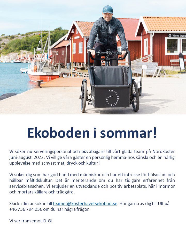 Nu söker vi serveringspersonal och pizzabagare som vill vara med i vårt glada team på Nordkoster i sommar. Sök själv eller tipsa alla charmiga du känner! 🙏💕😊 Kontakta oss via mejl, telefon eller DM ✨ 
foto: A Brusing

 #restaurang #hemlagat #hantverksöl #naturvin #sommarjobb