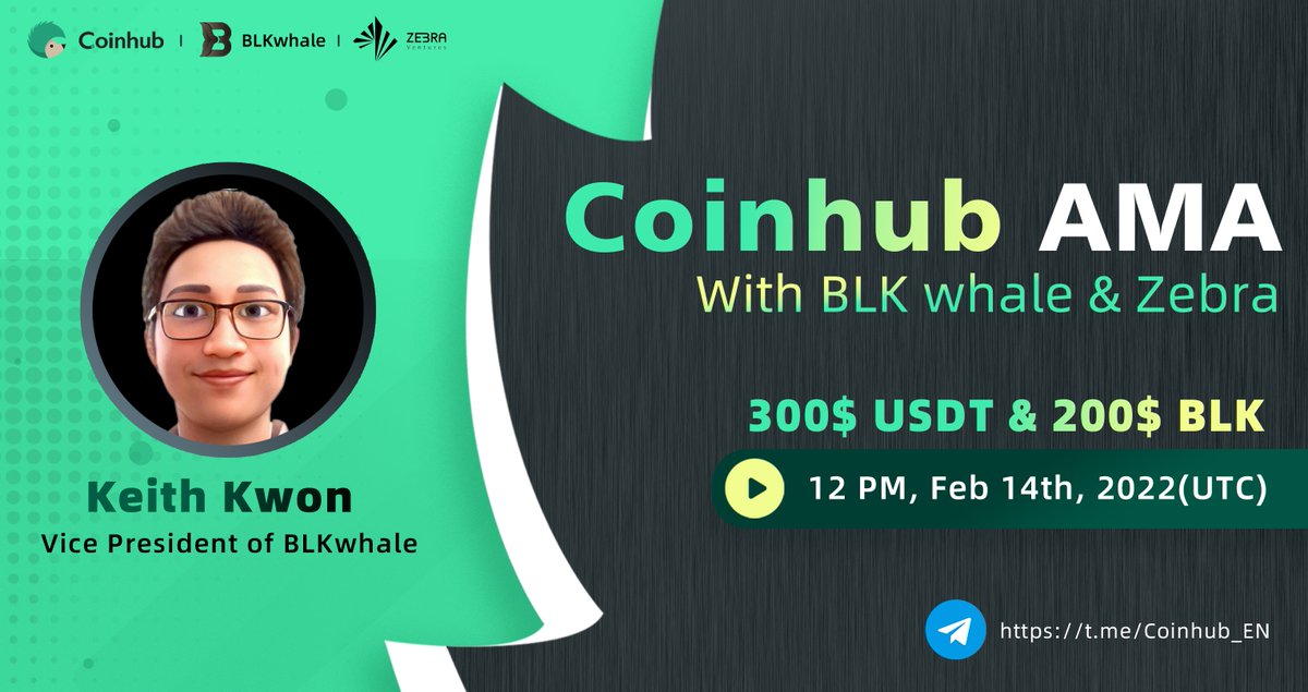 #Coinhub #AMA series with <a href="/BlkWhaleGroup/">BLACK WHALE (xXx)</a>
  
💰300$ USDT+200$ BLK

✅Rt+Like+Tag 3ppl ​
✅Follow <a href="/Coinhub_Wallet/">Coinhub Wallet</a> &amp; <a href="/BlkWhaleGroup/">BLACK WHALE (xXx)</a>
✅Join t.me/Coinhub_EN &amp; t.me/BLKwhale_global
✅Fill out gleam.io/9dvn1/coinhub-…

👇5  from twitter comments, 5 from live Q&amp;A, 20U $BLK/each