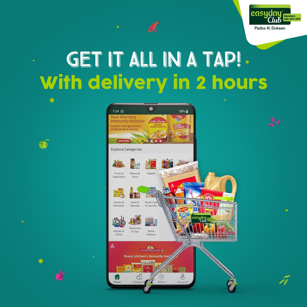 Shop on the Easyday Club app now and get all groceries delivered in just 2 hours. Order now from the comfort of your home.
smarturl.it/EasydayShop

#EasydayClubApp #OnlineShopping #GroceryShopping #MemberExclusiveOffers #Membership #MembershipBenefits #2hourdelivery
