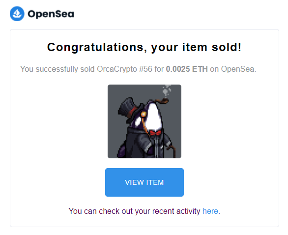 orcadripsociety's tweet photo. #OrcaCrypto #56 Sold!
Big thank you for the awesome collector,
@weednelious (Weednelious III) 🐬❤
for adopting the The gentle orca, and so for supporting me ✨
#NFTSold #NFTs #NFT #NFTCommunity #openseanft #Sold https://t.co/bLw31zn9nQ