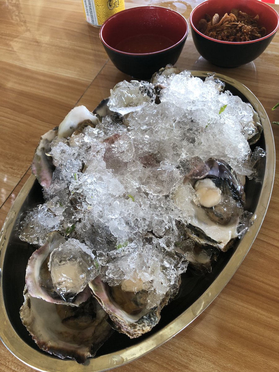 Keensidework's tweet photo. カンボジアの生牡蠣食べすぎた。日本で食べる1/4くらいの価格じゃないかな。 https://t.co/4shb0NgnpZ