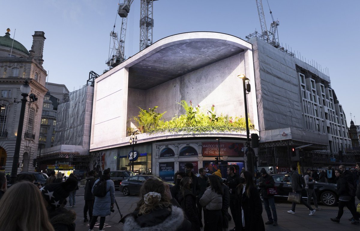 TheDrum's tweet photo. Ad of the Day: Attenborough AR brings plant perspective to Piccadilly Circus https://t.co/WbrdLc5FCs https://t.co/JrcYFrIB5v