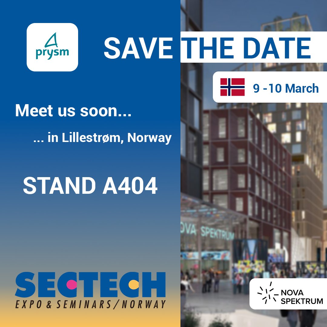 prysmsoftware's tweet image. ✨ Save the date ✨ 9-10 March 2022 
We showcase our #PSIM platform AppVision™ at Sectech Norway! Our stand is A404 ☜(ﾟヮﾟ☜)

#AppVision #Sectech #Norway #Security #PSIM #savethedate #Intelligentbuilding #Smartcity