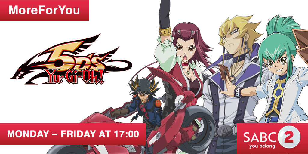 SABC_2's tweet photo. Animation lovers, remember to catch Yu-Gi-Oh! 5D's at 17:00

The future of dueling is revving up! And with it, begins a new legend! #SABC2MoreForYou https://t.co/ojvaJwvU8L
