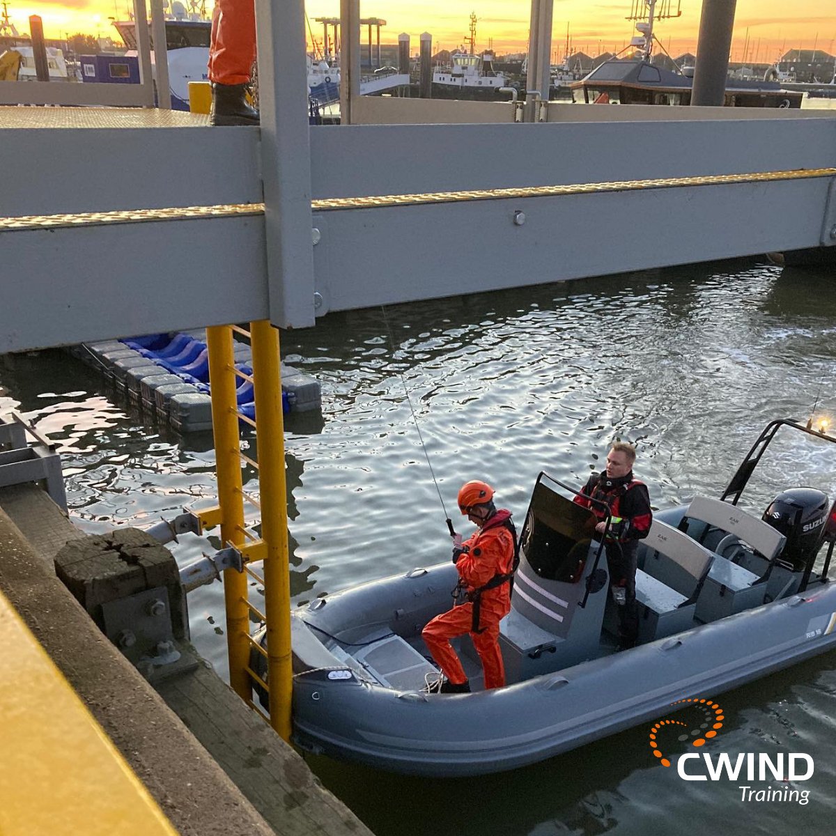 Did you know, our Global Wind Organisation Sea Survival Full &amp; Refresher Courses run weekly from our Grimsby facility? These include Boat Ladder Transfer Training! 

hubs.ly/Q013Z9cC0

#offshorewind #offshoretraining #sea #atsea #offshorejobs #offshorework