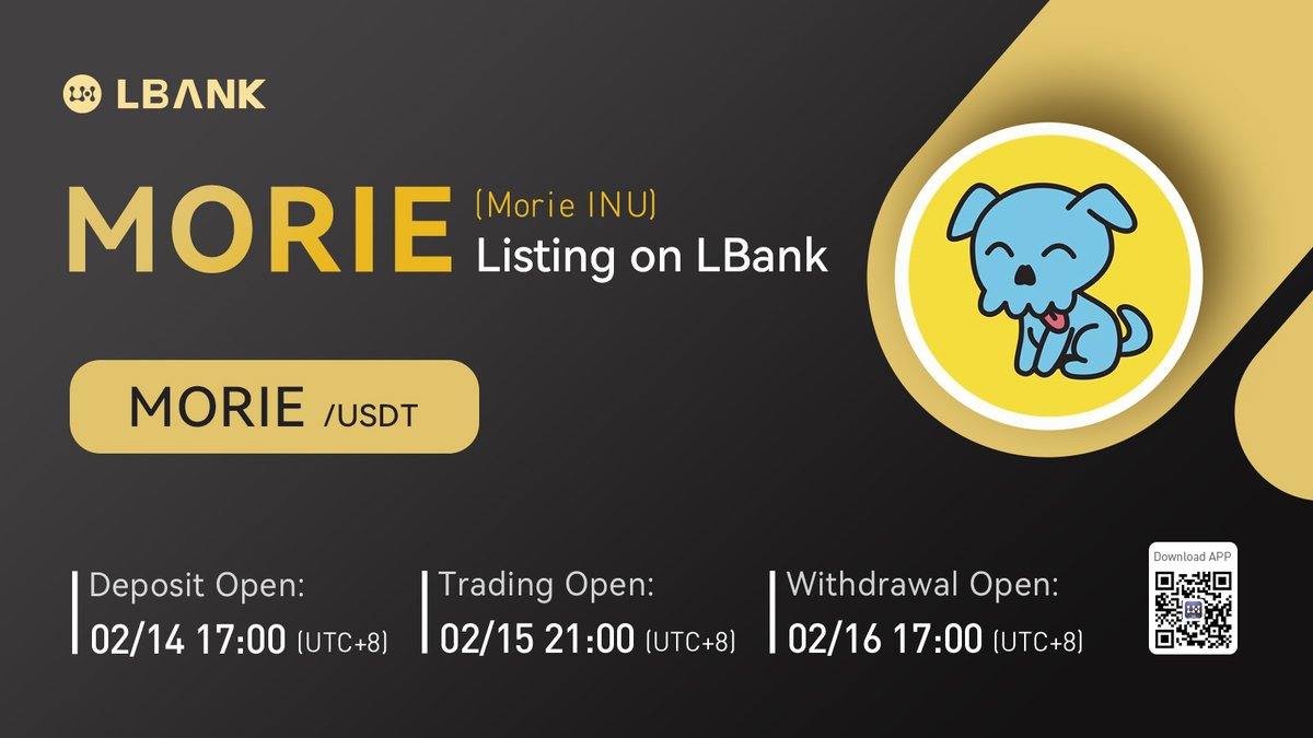 LBank_Exchange's tweet photo. 🔥New #listing

💫 $MORIE (Morie INU)will be listed on LBank ! @MorieINU 

Morie INU is a the first ever MaaS token which means a meme as a service token.

❤️Details:https://t.co/F0O75BhWsW

#crypto #memecoin https://t.co/RN8z8kkmK9