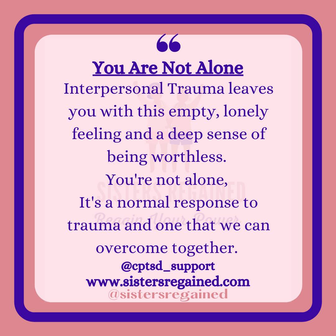 Sistersregained's tweet photo. Sisters and Siblings - We Are Not Alone!
On Wednesday 16th February, we have our next support group, and we will be discussing this, you can book your place here: https://t.co/WJ5nz2RR4A
Full caption: https://t.co/ZFOxTwt0Ls
Siblings - Let's Heal Together!
#CPTSD
#YouAreNotAlone https://t.co/ctXke24zwz