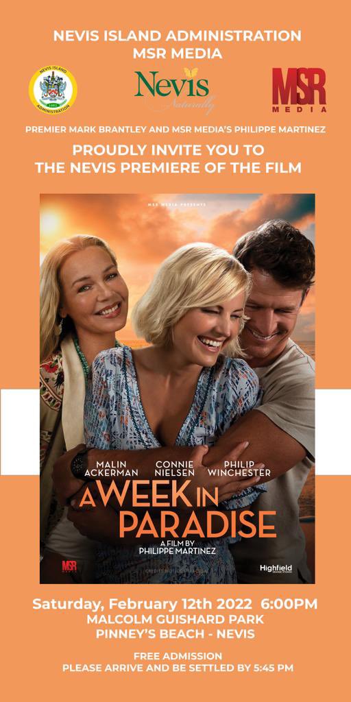 markbrantley3's tweet photo. Proud that the first #film shot in #Nevis during the pandemic will premiere on #Nevis tomorrow in a free public screening and released globally on streaming platforms on Valentine’s Day #NevisRecovery #IncreaseTheMomentum https://t.co/10DGaZv8fR