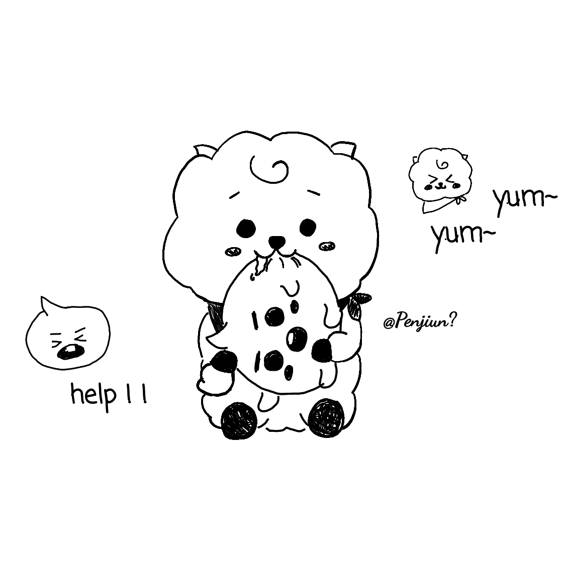 sanmui2's tweet photo. It's dinner time🤣🤤
Here is MUKBANG "EAT RJ"

 #BT21 #KOYA #RJ #SHOOKY #MANG #CHIMMY #TATA #COOKY https://t.co/I9kwoo3ZWX