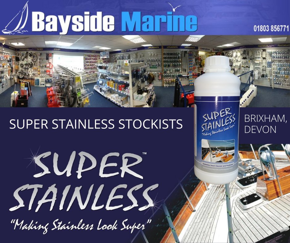 cleanerboats's tweet photo. Devon's Bayside Marine Chandlery in Brixham stock the best stainless boat cleaner on the market. It cleans and protects. #boatcleaner #superstainless https://t.co/RmtgetRtFR
