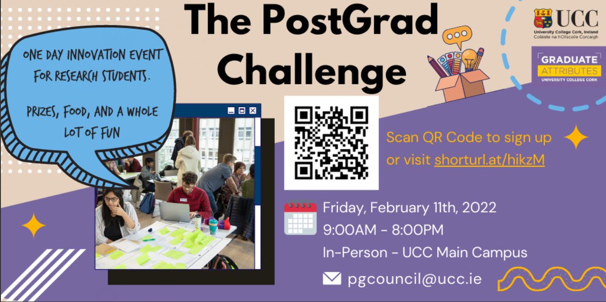 UCCGrAttributes's tweet photo. The PostGrad Challenge has begun! From 9am - 8pm in the HUB.
#BeginBelongBecome #PostGradChallenge
#UCC https://t.co/LOCBOt7GTv