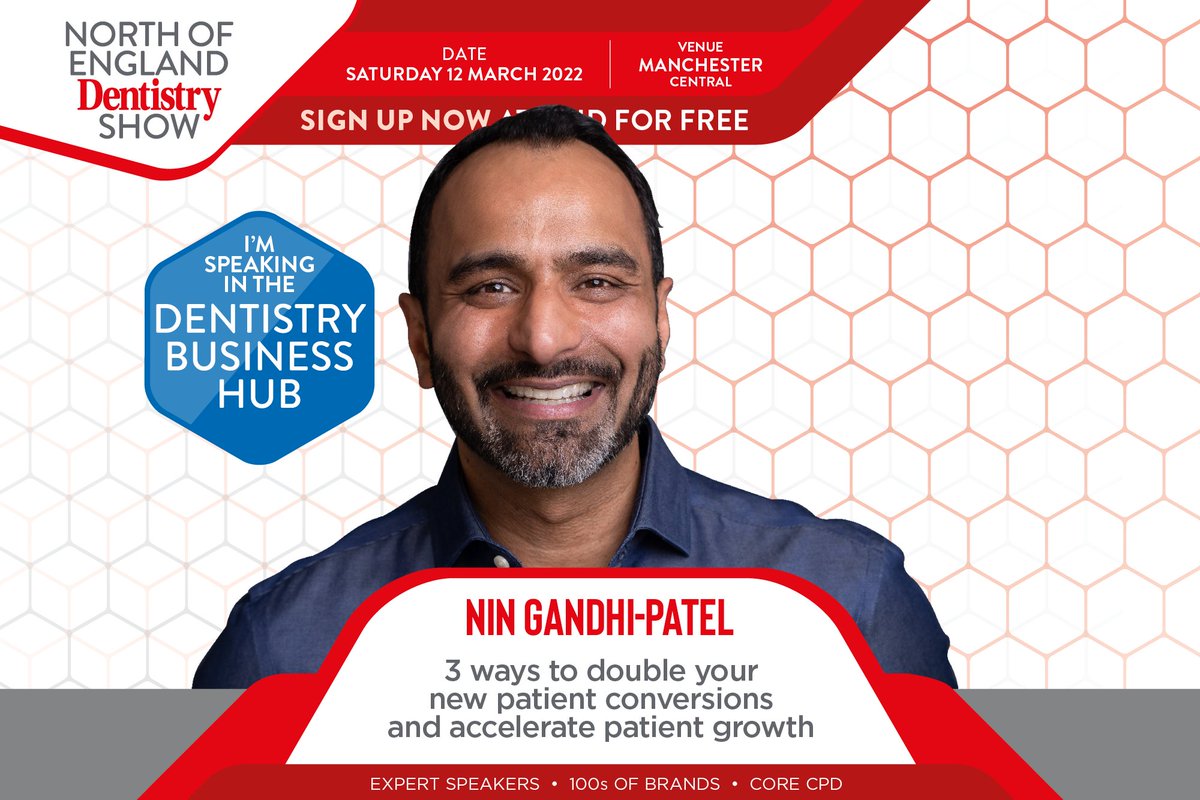 Dentistry's tweet photo. @nin_gp will discuss three ways to double new patient conversions at the North of England Dentistry Show next month in the Dentistry Business Hub;

Register today to join us ⬇️ 

https://t.co/XQX2mc0mIS

#NOEDS22 #dentistry #dentistryshow #dentalshow #dentalevent #dentistryevent https://t.co/So3WdV3GuB