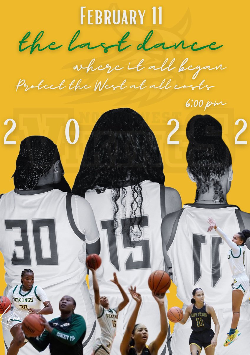 🏀IT'S GAME DAY🏀
‼️DISTRICT PLAY at HOME‼️
🟢🟡SENIOR NIGHT🟡🟢

Here's info about tonight’s district matchup:
📍the West
🆚Kenwood Lady Knights
⏰6 PM
🎟bit.ly/3JnDE5s
🎥bit.ly/35TfIbO

#DownToBusiness #SeniorNight #VikingSTRONG #DistrictPlay #ProtectTheWest