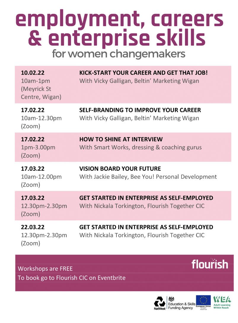 Promoting your Social Enterprise or planning a career change can feel like a full time job

from savy podcaster to PR guru, there's so much to learn, and never enough time

so, we're offering FREE workshops with expert social entrepreneurs to share their hacks &amp; knowhow👇