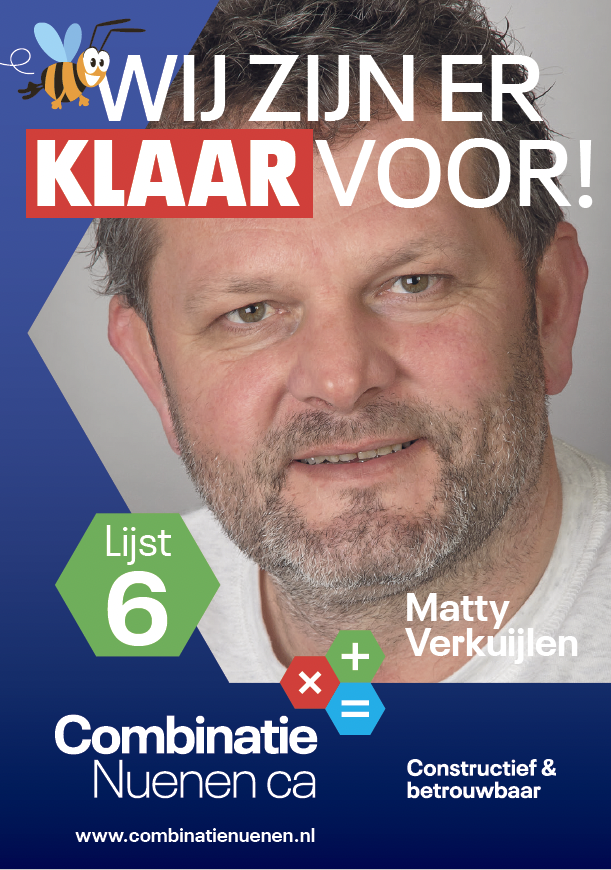 Wij zijn ook trots op Matty als onze kandidaat.