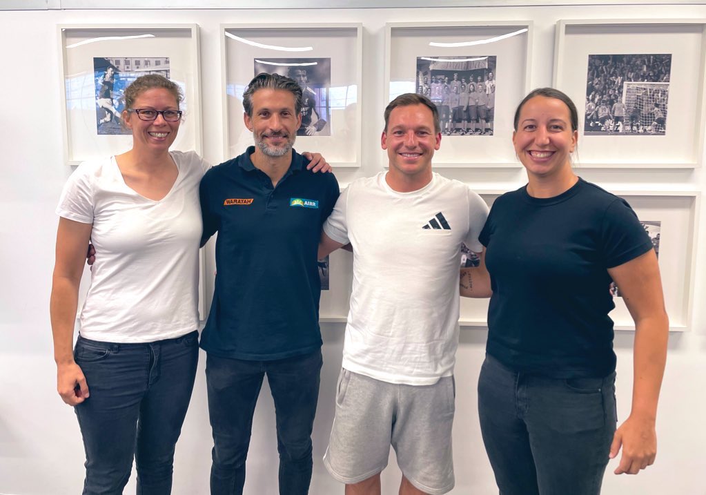thepfa's tweet photo. Fantastic to have Louisa Bisby, Vinnie Lia and Brendon Santalab in @thepfa offices today with Player Development Manager Rita Mankowska for our #PastPlayersProgram skin cancer checks ๐
#SupportingThePlayers https://t.co/TS9SQXc5iO