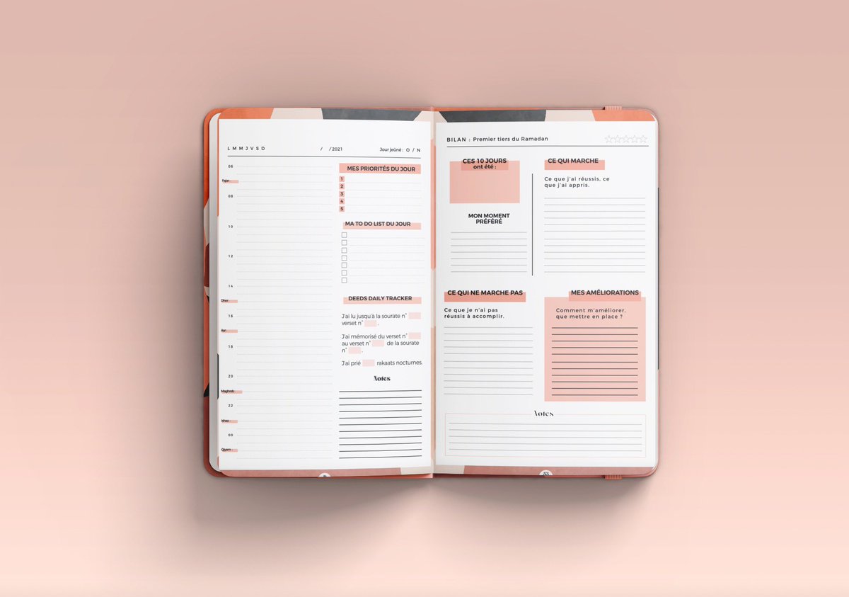 iletaittafoi's tweet photo. J’ai conçu un Ramadan Planner pour votre mois béni. Avec pleins de page de conseils, d’astuces, des invocations, des pages pour s’organiser jusqu’à l’Aid etc… https://t.co/r4OcSKCg5p