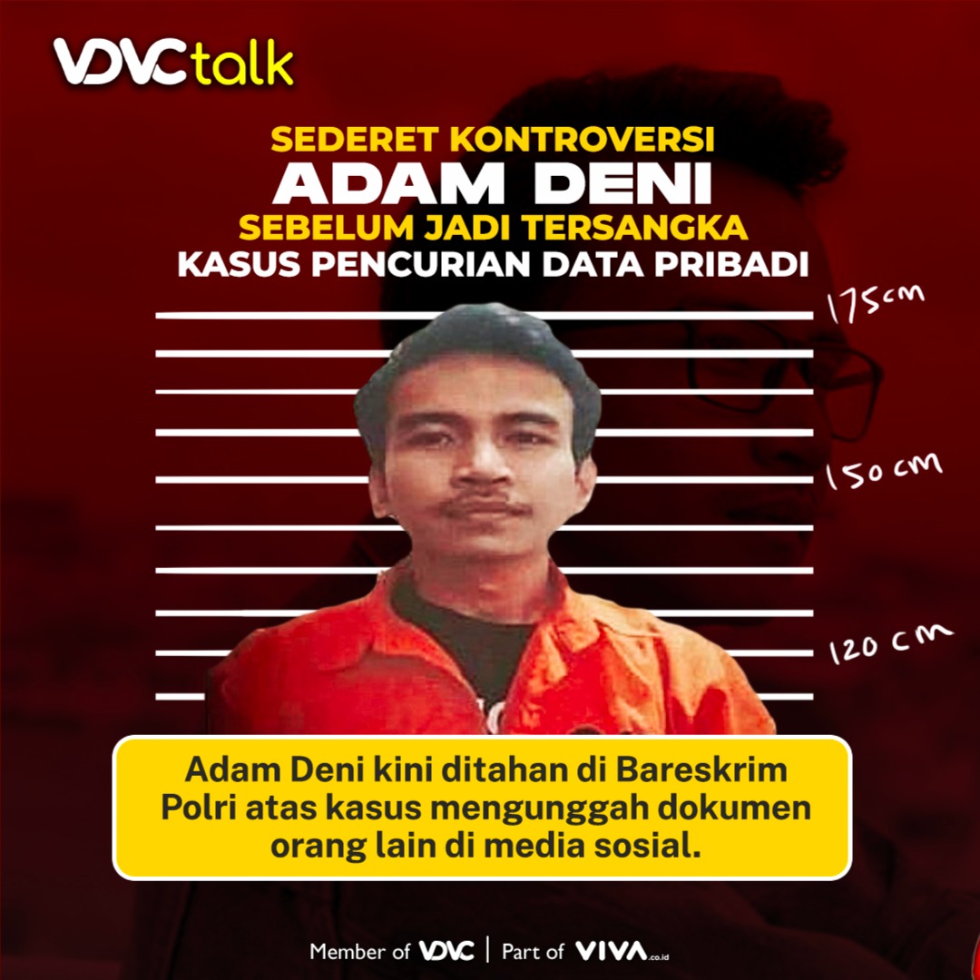 vois_channel's tweet image. Adam Deni kini menjadi tersangka atas kasus mengunggah dokumen orang lain di media sosial. Sebelumnya, Adam Deni selalu ramai berita perseteruan dengan Jerinx. 
#VDVCTalk #AdamDeni #Jerinx #drTirta #Viral