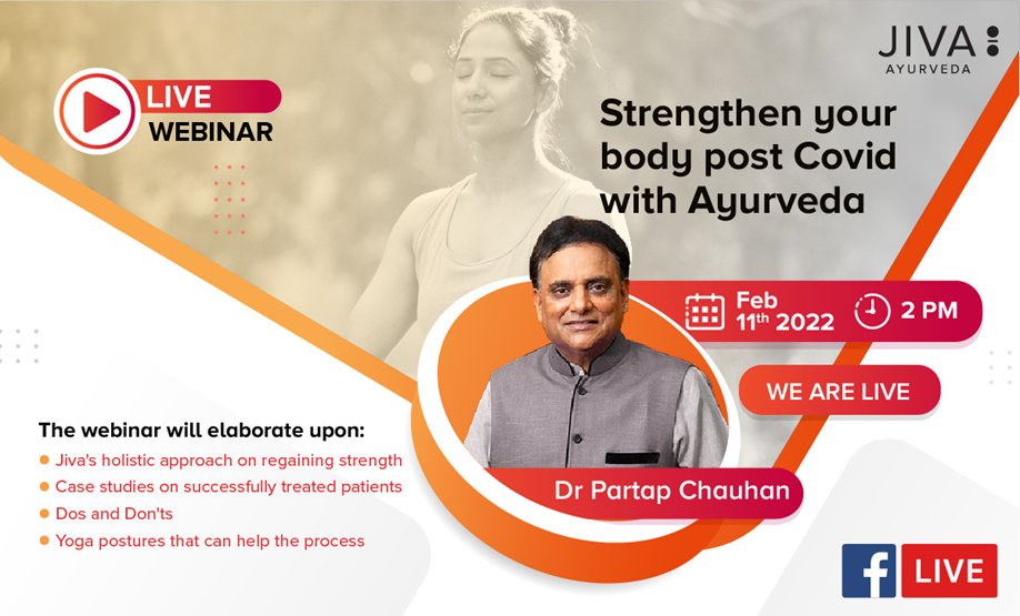 JivaAyurveda's tweet photo. Join Dr Partap Chauhan as he talks about the Ayurvedic ways to regain your strength after Covid.
Watch now: https://t.co/kT8e2CBIpv
#PostCovid #RegainStrength #StressRelief #ViralLoad #PostCovidSymptoms #PostCovidRelief #DrPartapChauhan https://t.co/i815V5R3Pf