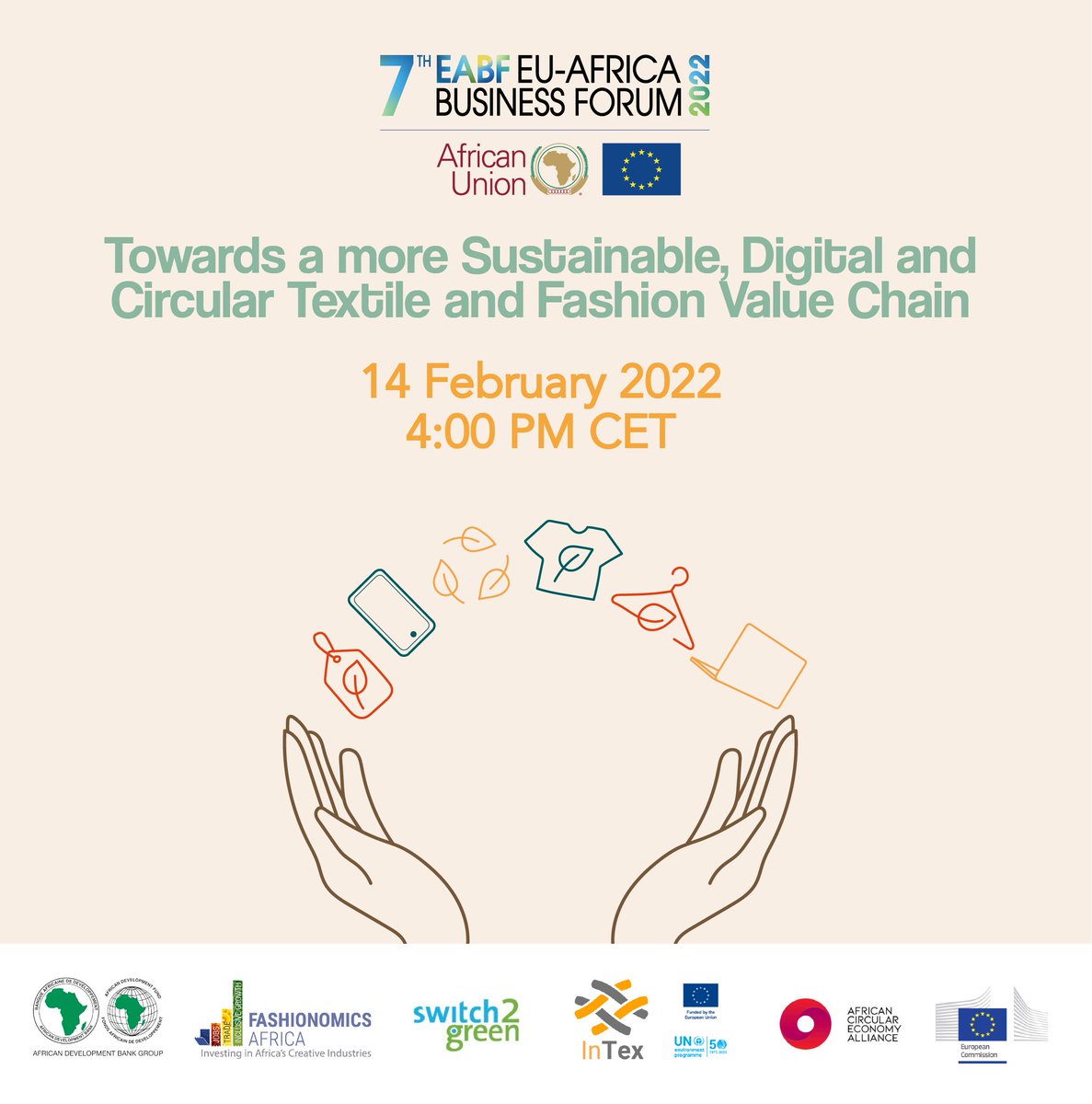 Livings Prospects’ SWITCH2Green Facility co-organises an exciting panel on #circular #textiles at #EABF. Circular SMEs will discuss with @AfdB_Group, <a href="/UNEP/">UN Environment Programme</a>, the African #CircularEconomy Alliance and <a href="/EU_Partnerships/">EU International Partnerships 🇪🇺</a>.Don't miss it! 
Register here bit.ly/3soNZat