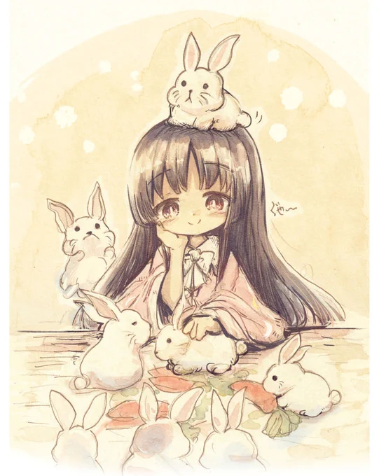 ピクシブリクエストより兎を愛でる姫 