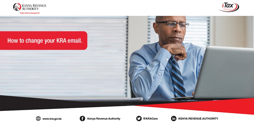 KRACare's tweet photo. Do you wish to update your registered email on iTax? Send a coloured scanned copy of your original ID, your KRA PIN and your alternative email to callcentre@kra.go.ke or visit the nearest KRA service centre. Learn more on filing on https://t.co/y7hDoxNWd6 #EarlierIsBetter https://t.co/AOcXa2XrpU