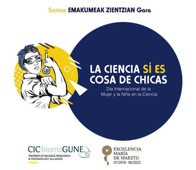 CICbiomaGUNE's tweet photo. 👩‍🔬💜Feliz Día de la Mujer y la Niña en la Ciencia!!🥳🎉
Recordad que #EmakumeakZientzian organiza durante toda la semana diferentes actividades en las que podéis participar 👉https://t.co/YQGrNqq5Zv
#11F #DiaDeLaMujeryLaNinaEnLaCiencia https://t.co/aadIldOOp8