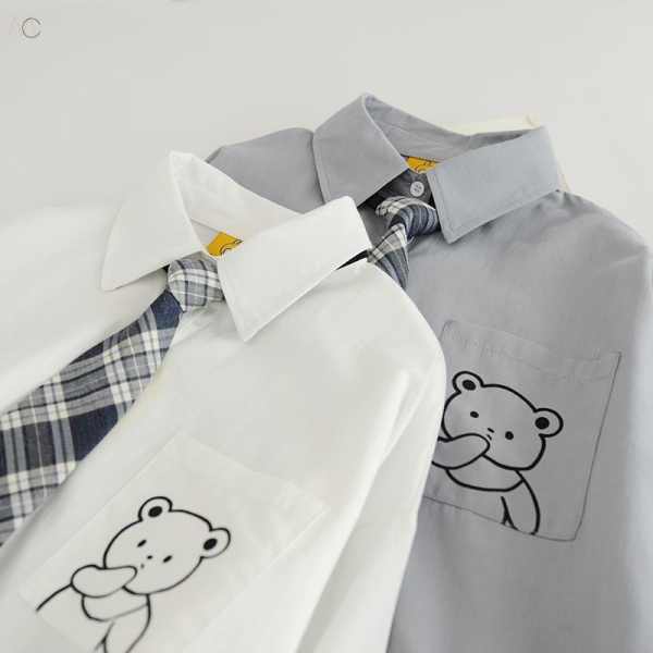 Mocolist_shop's tweet image. クマ柄プリントネクタイシャツ
商品番号：【14554】
詳細はこちら►
urlnb.com/U4NGyBbj
#プリント
#熊柄
#シャツ
#長袖