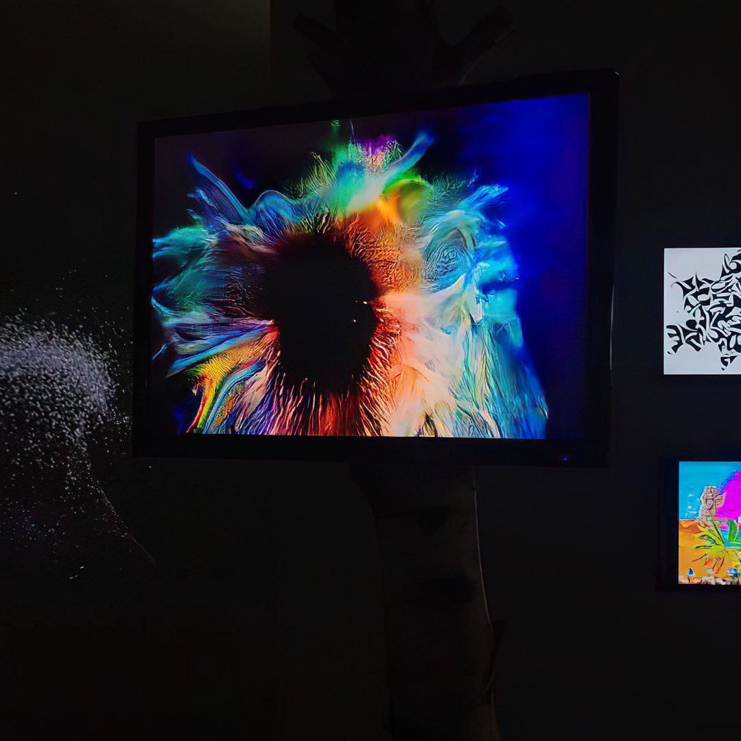 NeroCosmos's tweet photo. Finally I got some images from #artscloud exhibition in Seoul.
I am happy now 😊! Thank you!
https://t.co/uf6SPUElUO / @playform_art
https://t.co/PhotIdcaMg
#nftart #seoul #exhibition https://t.co/jMA0rOfSfp
