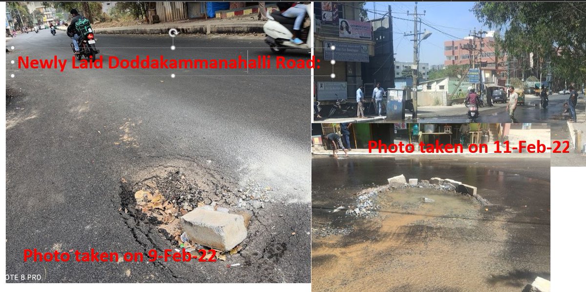 sridhar_nb's tweet photo. Irresponsible BWSSB &amp; BBMP team responsible for this newly laid road in Doddmanahalli Road Opp to Apollo pharmacy getting damaged due to heavy Kaveri water leakage,since 2 weeks. Water wastage is criminal negligence.Water pressure in the area has reduced drastically for consumers https://t.co/GisvWNdjiL