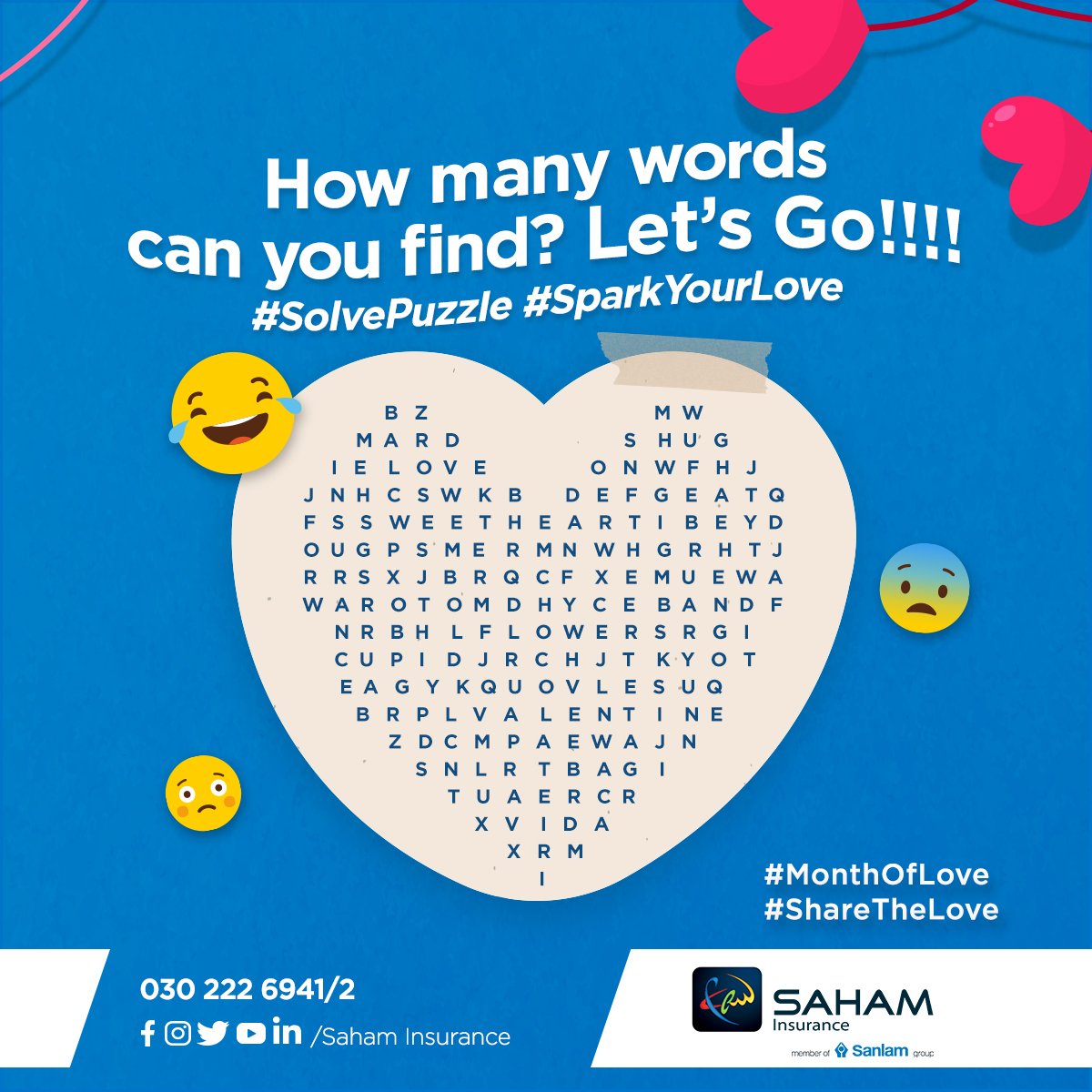 SanlamGhana's tweet photo. Thank God It's Friday!! 🥳😍💃❤️
.
Is she the "Puzzle of your heart"? Find answers to the crossword puzzle. LeGGOoo!!
.
.
#SahamInsurance #Insurance #TGiF #Puzzle #WordSearch #SolvePuzzle #ValsDay #LiveWithConfidence https://t.co/rw3Lkt13fu