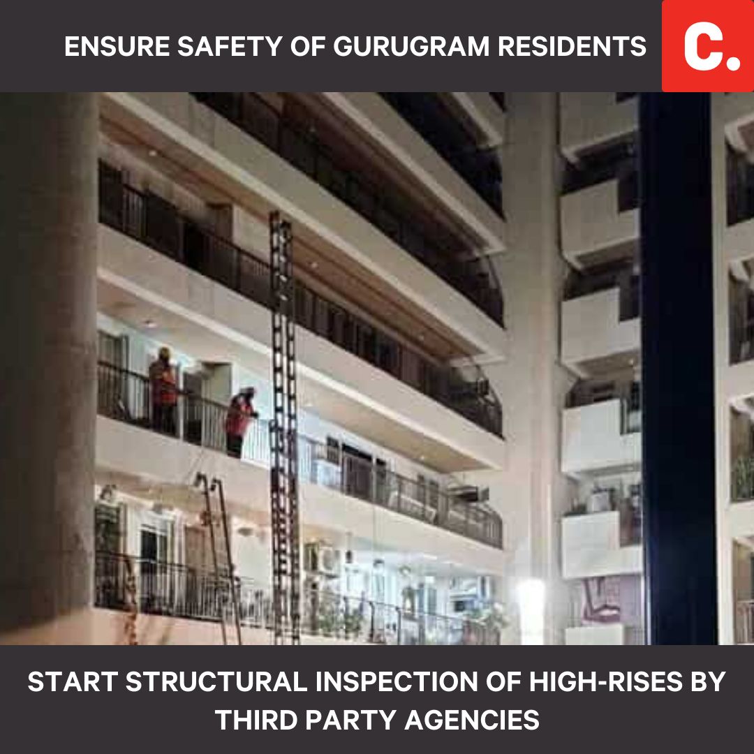 Sanketjee's tweet photo. Dear CM @mlkhattar, @mygovharyana, please order structural inspection of high-rises by third party agencies to ensure what happened in Chintels #Paradiso does not repeat in #Gurugram.
@ChangeOrg_India https://t.co/FPuWAeTzmK
