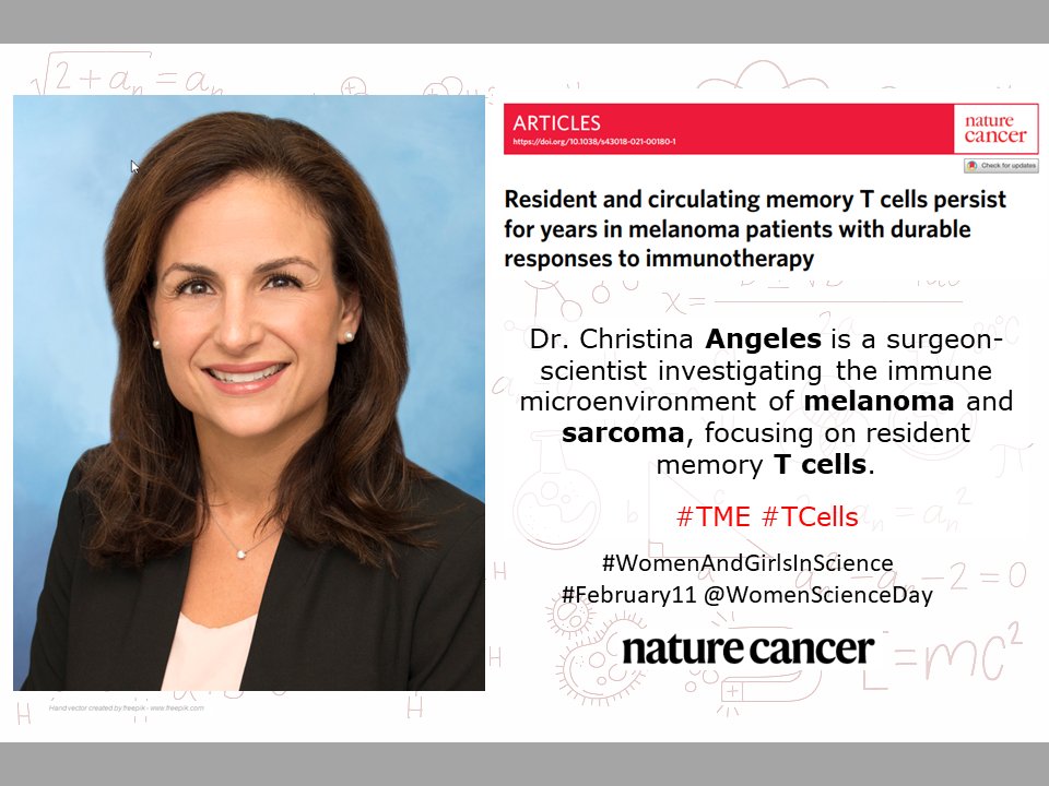 Nature Cancer (@naturecancer) on Twitter photo âď¸âResident and circulating memory T cells persist for years in melanoma patients with durable responses to immunotherapyâ by <a href="/cvangelesMD/">Christina Angeles MD</a> #MaryJoTurk & Co <a href="/NatureCancer/">Nature Cancer</a>.
Find it at: go.nature.com/3uFRX1w
#February11 #WomenInScience <a href="/WomenScienceDay/">Women in Science Day</a> <a href="/UN_Women/">UN Women</a> âď¸âResident and circulating memory T cells persist for years in melanoma patients with durable responses to immunotherapyâ by <a href="/cvangelesMD/">Christina Angeles MD</a> #MaryJoTurk & Co <a href="/NatureCancer/">Nature Cancer</a>.
Find it at: go.nature.com/3uFRX1w
#February11 #WomenInScience <a href="/WomenScienceDay/">Women in Science Day</a> <a href="/UN_Women/">UN Women</a>