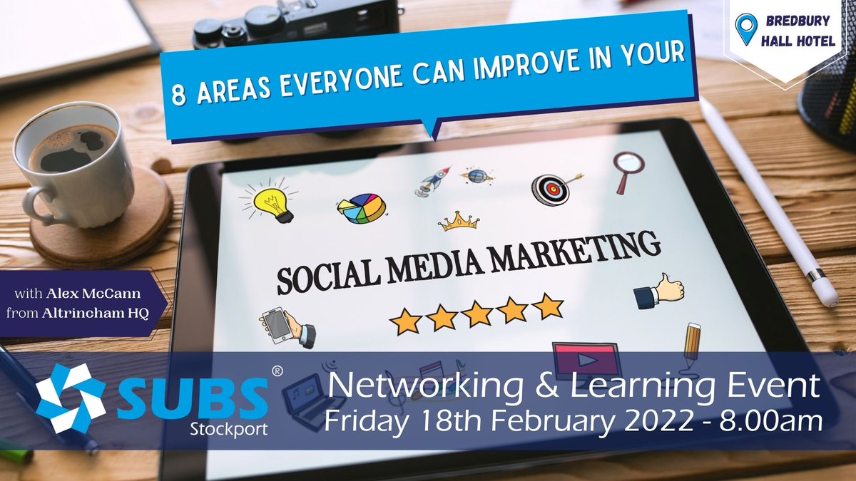 Do you have a love and hate relationship with social media marketing?

Social Media Expert <a href="/altrinchamhq/">Altrincham HQ - Social Media Marketing in Manc</a> will be sharing with us his knowledge and expertise on everything you need to know about social media.

Join us w/ SUBS Stockport by registering here: eventbrite.co.uk/e/262964071617