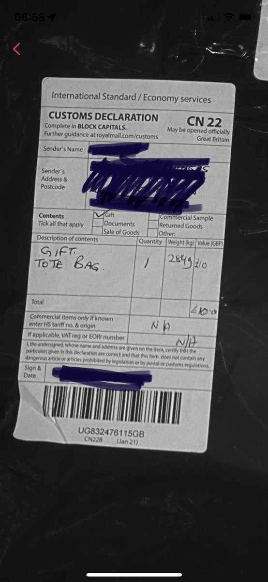 LynsMac8600's tweet photo. @bpost_nl I’ve received a letter to pay import tax on a parcel a family member sent to me. The parcel was a gift at value of 10gbp. But I’ve just had to pay 20euros tax to have it delivered, how is this calculated?? https://t.co/JiaZcSR1Ui