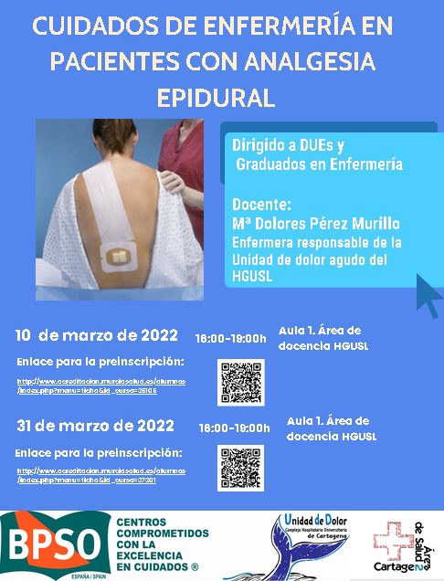 🔴Te sube un paciente a planta tras ser dado de alta de Reanimación con catéter epidural y te quedas 🥶🙄

Apúntate al curso🧑‍🎓👩‍🎓que da nuestra enfermera del dolor 👩‍⚕️ <a href="/mdpm_ct/">Lola Pérez</a> 

Te contará todos sus secretos 🔐 

<a href="/Area2Cartagena/">@Area2Cartagena</a> <a href="/Sedolor/">Sociedad Española del Dolor</a> <a href="/SMurcianadolor/">Sociedad Murciana del Dolor</a> <a href="/Murciasalud/">Murciasalud</a>