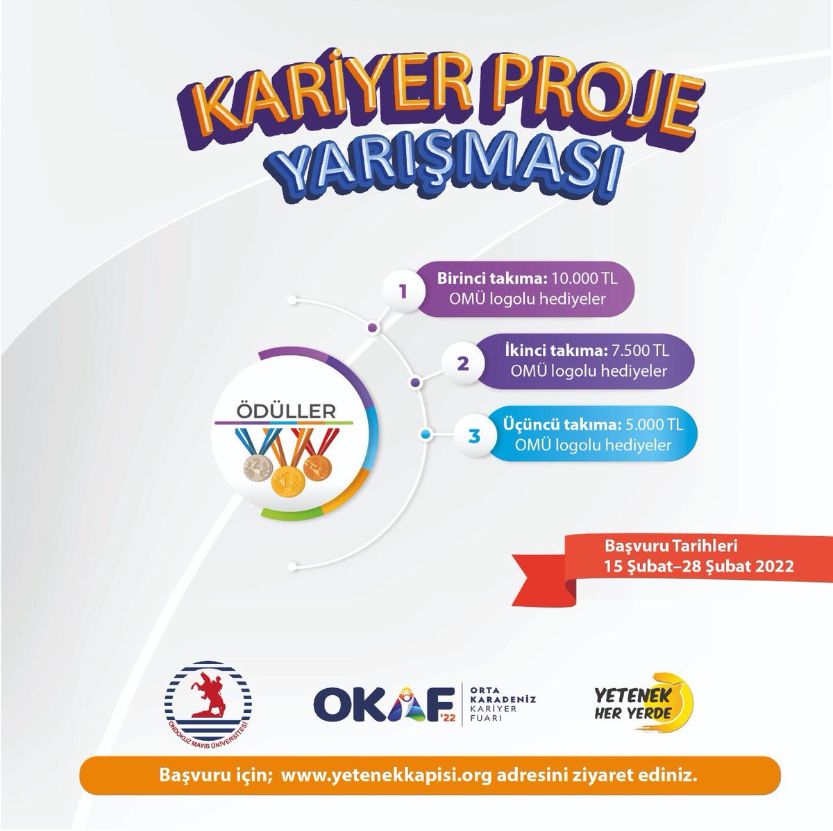 Kariyer proje yarışması başlıyor! OKAF’a katıl, kariyerine yön ver, ödülleri kazan! Detaylar okaf.omu.edu.tr/kariyer-proje-… 

#yetenekkapısı #cbiko #okaf #bufuardakariyervar 
<a href="/tccbiko/">T.C. Cumhurbaşkanlığı İnsan Kaynakları Ofisi</a> <a href="/yetenekapisi/">Yetenek Kapısı</a> <a href="/yetenekheryerde/">Yetenek Her Yerde</a> <a href="/omurektorluk/">omurektorluk</a> <a href="/profdryavuzunal/">Prof. Dr. Yavuz Ünal</a> <a href="/OmuKonsey/">OMÜ Öğrenci Konseyi</a>