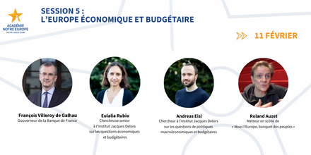 AcademieNE's tweet photo. Alors que l’#Euro fête ses 20 ans, nous dédions cette cinquième session de l’@AcademieNE aux questions économiques et budgétaires. Nous accueillons à cette occasion François Villeroy de Galhau, Gouverneur de la @banquedefrance, ainsi qu’@eulaliarubio, @AndreasEisl &amp; @Roland_Auzet https://t.co/ZoZlfktJPP