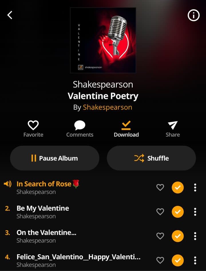 BendroDos's tweet photo. Let's stream the newest and finest spokenword Poetry on Audiomack now!
https://t.co/0tRQ7E9a84
#spokenword #ValentinesDay #poetry #poem #Shakespearson #audiomack https://t.co/Uog72Y8lPV