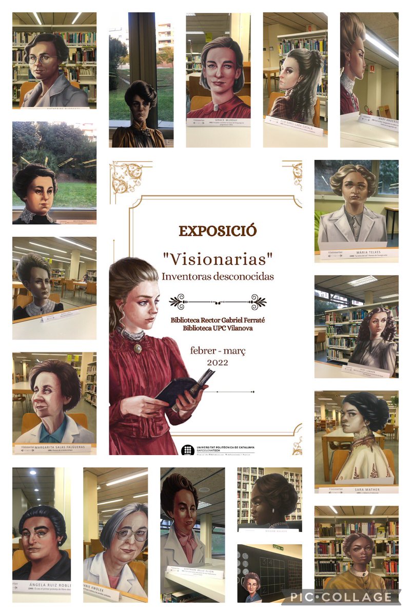 BibUPCVILANOVA's tweet photo. Avui #11F2022, estrenem l’exposició “Visionarias’ que també podreu trobar a la @BibliotecaCN fins el març. 
Veniu i seieu amb elles, us explicaran com el seu treball pioner ens ha facilitat molts aspectes de la nostra vida actual!
#bibliotequesupc https://t.co/vmpeyYqg6e