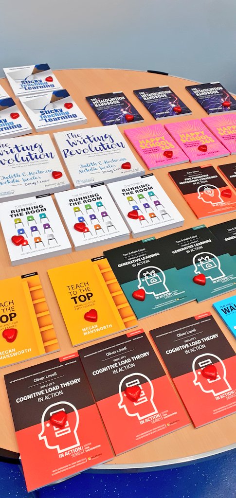 DeltaDonValley's tweet photo. 70 amazing #TeacherCPD books ready for colleagues to collect as part of INSET today. Plus a little Valentine's chocolate treat for being so fantastic❤ 
Enjoy the half term reads #TeamDVA 📚 https://t.co/uJ9aZaCUC1