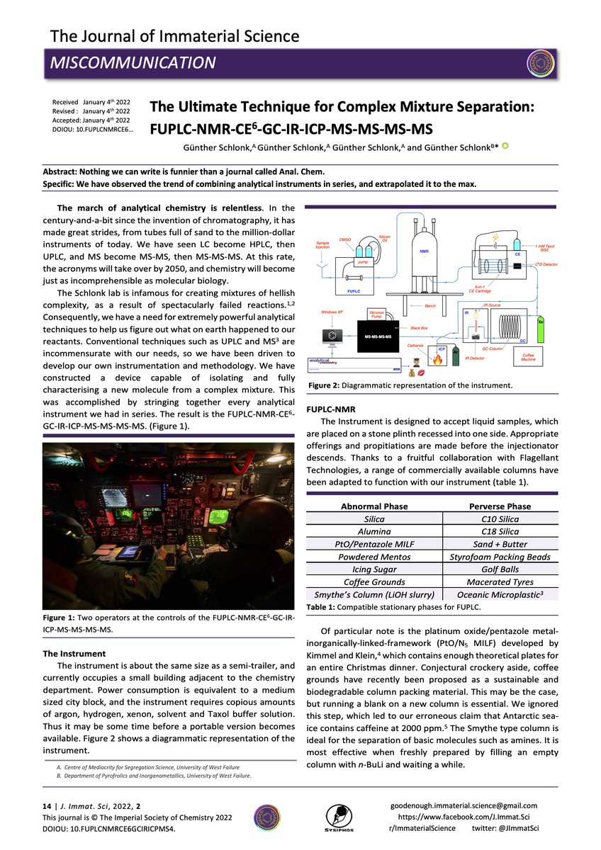 JImmatSci's tweet photo. The Ultimate Separation Science Technique: FUPLC-NMR-CE6-GC-IR-ICP-MS-MS-MS-MS

PDF download: https://t.co/98BgUHyylt https://t.co/y2DvMQdeBz