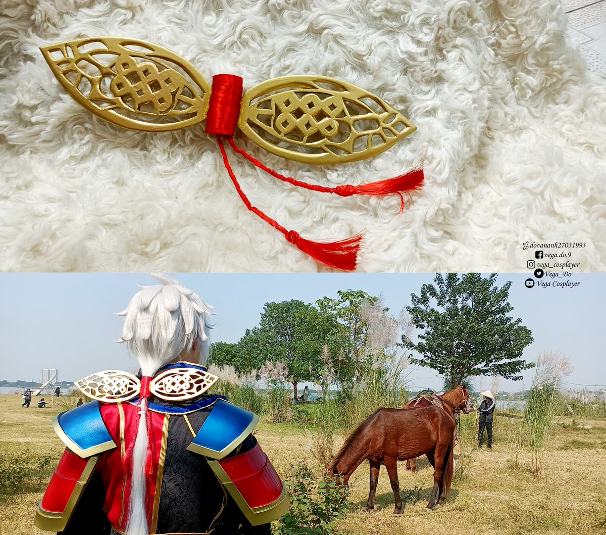Vega_Do's tweet photo. I made a hairclip of #NobuyukiSanada #真田信之 #SamuraiWarriors4
The metal paint reflect the light outside make it looks shinier than the one I took in the room under different light condition
#DIY #cosplay #handmade https://t.co/XoI3FqFhiz
