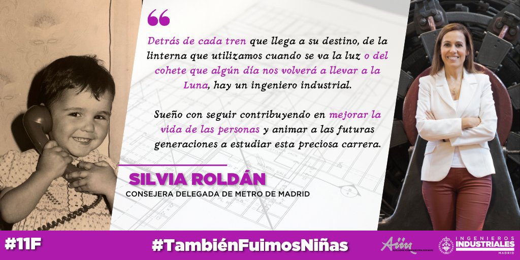 silrolfer's tweet photo. Hoy #11F se celebra el
#díamujeryniñaenciencia Internacional de
la Mujer y la Niña en la Ciencia
@WomenScienceDay, y es por ello que quiero apoyar y dar visibilidad a esta iniciativa con la campaña lanzada el año pasado #TambiénFuimosNiñas
#STEM #CarreasSTEM @COIIM https://t.co/Z8S4Hc3ZOQ