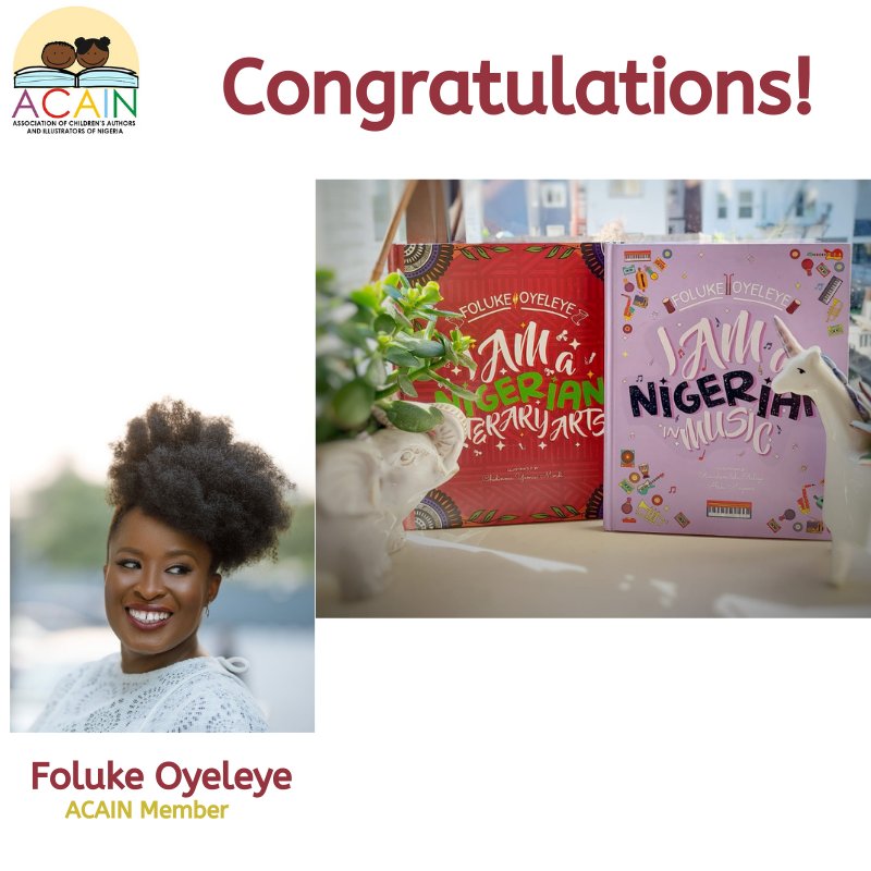A Big Congratulations to Foluke Oyeleye on the publication of her first two books—I Am A Nigerian In Music &amp; I Am A Nigerian In Literary Arts. 

The I Am A Nigerian collection is available  <a href="/BookwormCafeNG/">The Bookworm Cafe</a> cafe Lagos and  <a href="/Tabithaskidsedu/">@tabithaskids</a>'s Kids Abuja