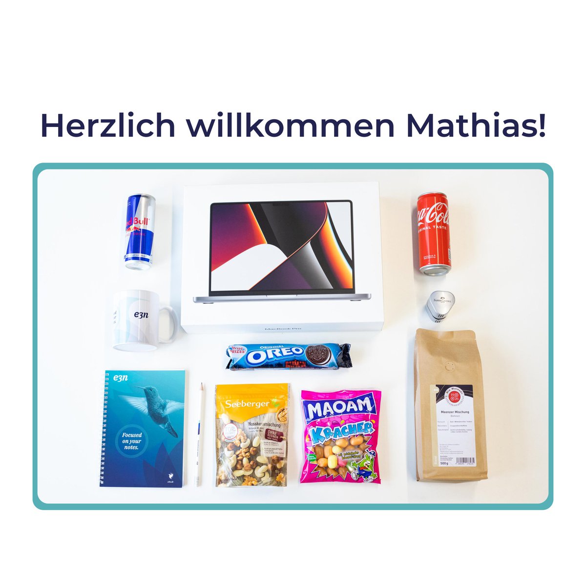 Wir freuen uns riesig, unseren neuen Teamkollegen Mathias zu begrüßen. Mathias wird unser Team als Frontend-Entwickler ergänzen. 

Sein Willkommenspaket ist schon unterwegs!